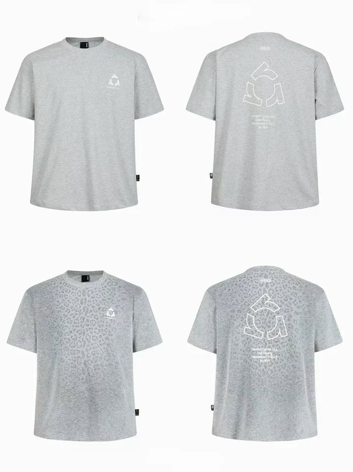 Sweat Reactive Leopard Print T-Shirt - Gray
