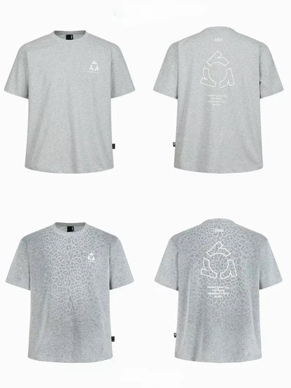 Sweat Reactive Leopard Print T-Shirt - Gray