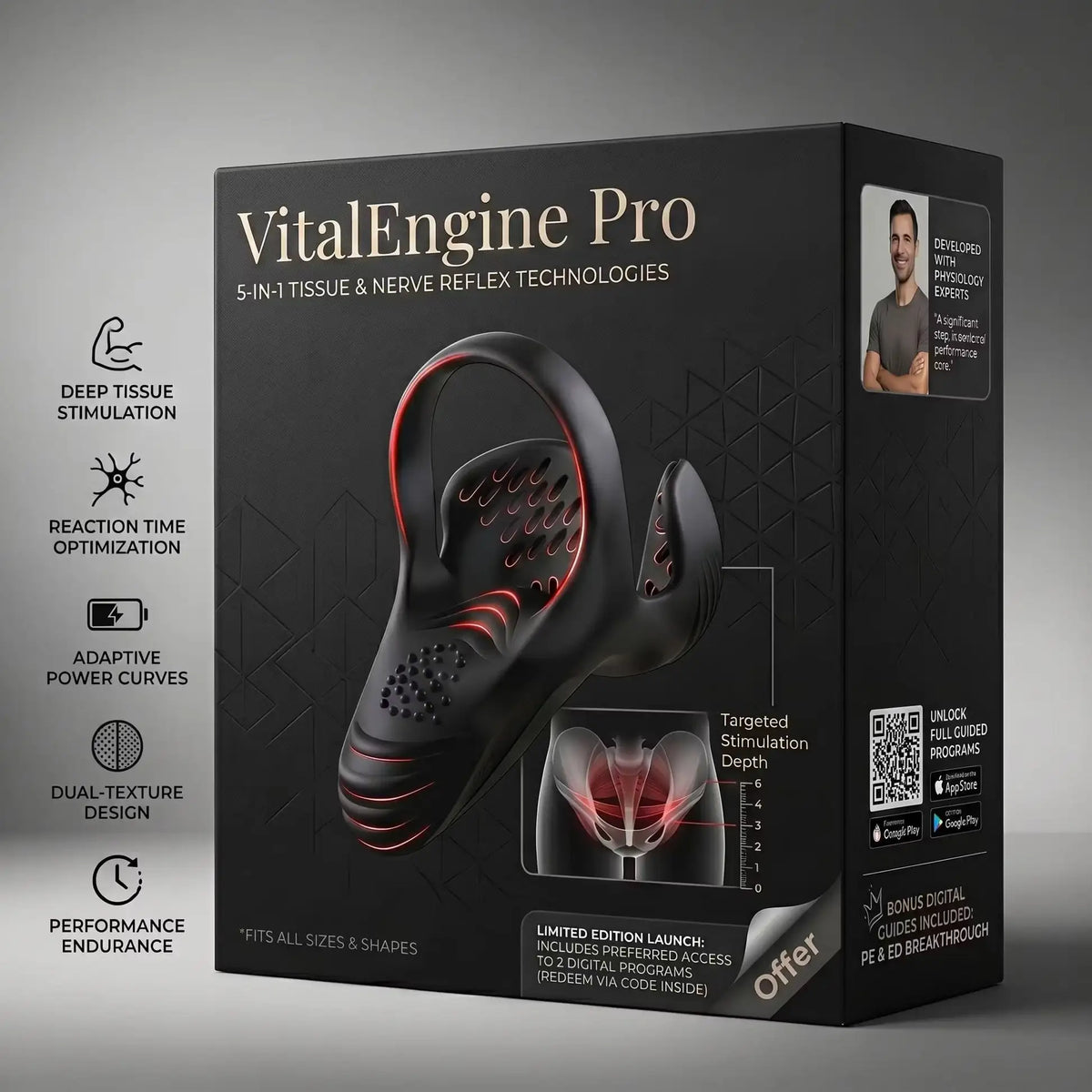 VitalEngine Pro-The #1 5-in-1 at-home trainer that reverses ED & PE with advanced precision (H002)
