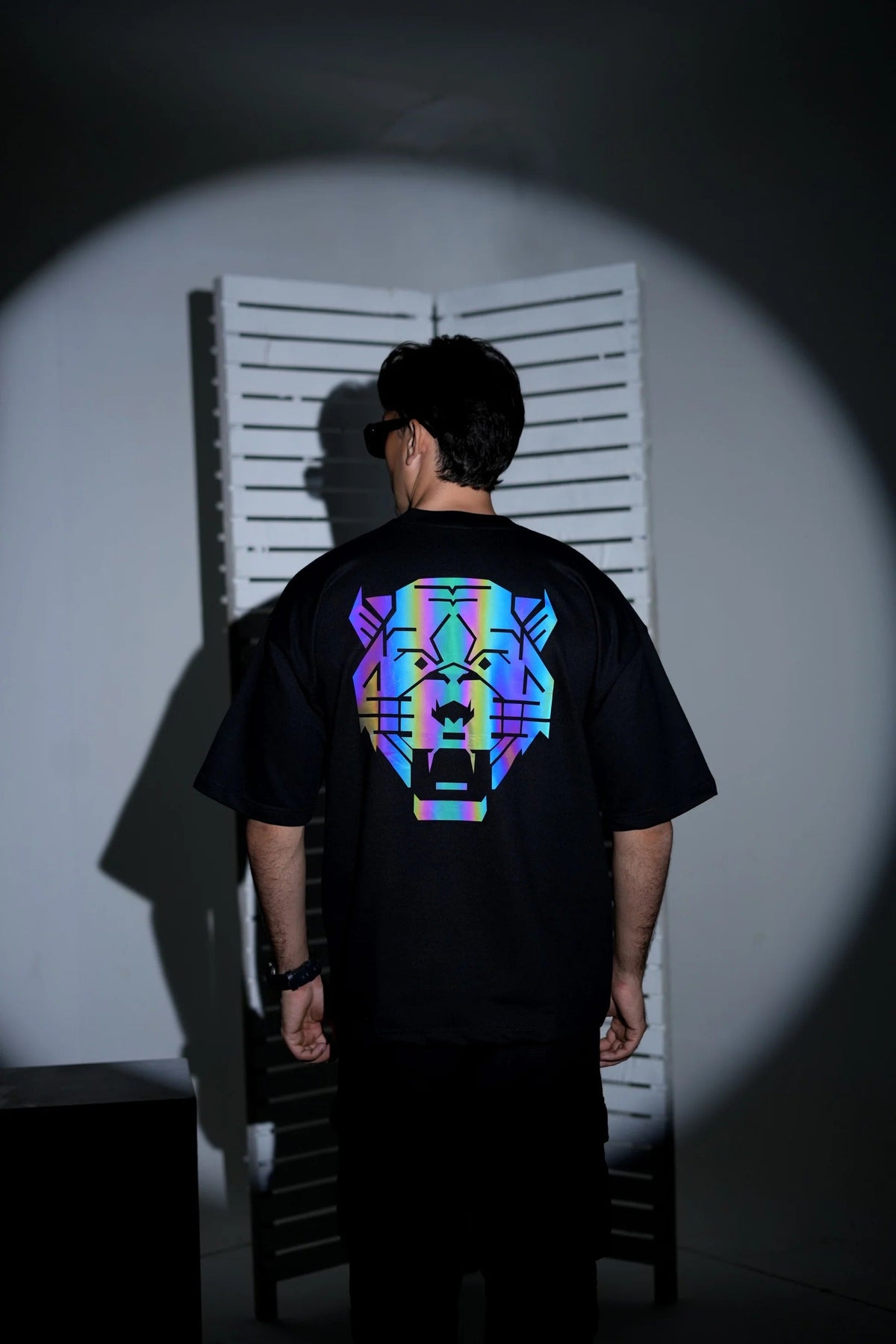 Black Neon Reflector Oversized Tee
