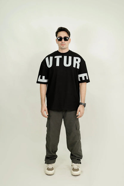 Black Neon Reflector Oversized Tee